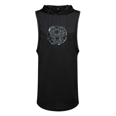 China 2022 summer new arrival QUICK DRY sleeveless hoodie men T-shirt tank top fashion sports trend printing running vest for sale