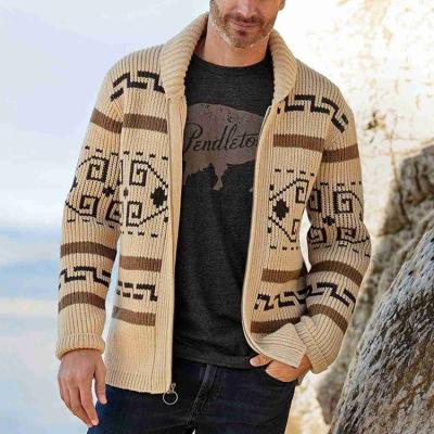 China Anti-pilling 2022 autumn and winter new high quality men's clothing fashion casual lapel cardigan jacket plus size men's sweaters for sale