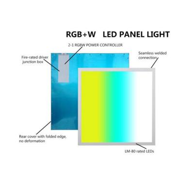 China 2.4G rf touch key remote remote 2.4g usa ETL listed 120-277vac 603x603 2x2ft 36w 40w rgbw led edgelit panel light for sale