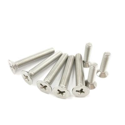 China 304 316 DIN965 Stainless Steel Flat Cross Recessed Countersunk Flat Head Machine Screws for sale