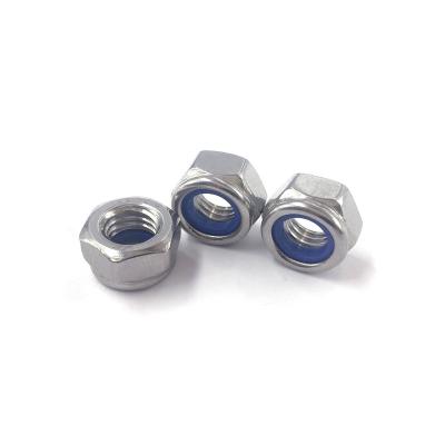 China Heavy Industry Factory Price DIN985 DIN982 Stainless Steel Blue Nylon Hex Insert Lock Nylock Nuts for sale