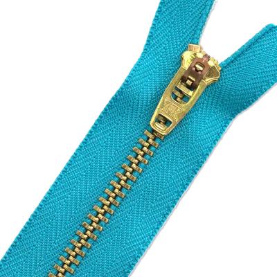 China YKK Jeans Zipper Fashion high quality 3#5#8#10# Jacket metal zipper custom gold zipper with special colorful tape for clothes for sale