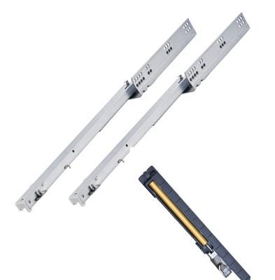 China 3 Channel Fold+Full Extension 3 Times Fender Drawers Push To Open Concealed Telescopic Rails Soft Close Undermount Concealed Drawer Slide for sale