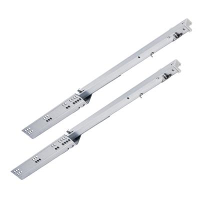 China Wholesale Modern Ronghui Full Buffer Hidden Damper Self Closing Device Extension Slide 3 Fold Rail With Pin For House Drawer for sale