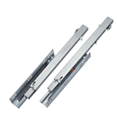 China Ronghui Modern Wholesale Three Section Full Extension Hidden Undermount Soft Closing Press Bounce Telescopic Drawer Slides for sale