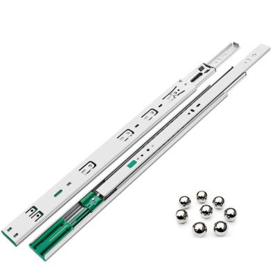 China Ronghui Modern Soft Full Telescopic Extension 3 Times Cold Rolled Steel Drawer Fittings Damping Ball Bearing Slide Rail for sale