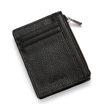 China New PU high quality shorts fashion card zipper bag men's thin wallet portable waterproof handmade multi opening for sale