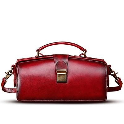 China Vintage PORTABLE Italian Leather Women's Shoulder Bag 2021 Handmade 100% Leather Elegant Women's Shoulder Bag Messenger Handbag for sale