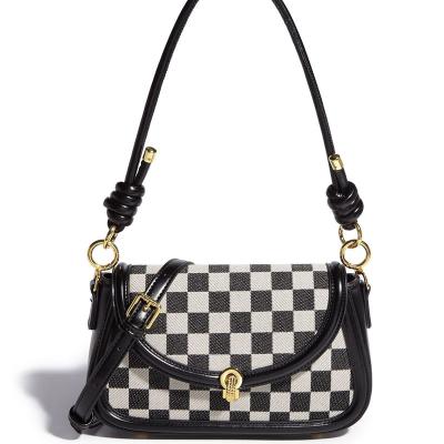 China 2021 PORTABLE original control bag chessboard new shoulder saddle s niche wide band messenger bag below single bag women for sale