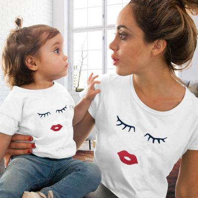 China QUICK-DRY different parent-child clothes 2022 new family of three western women's summer fashion T-shirt for sale