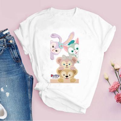 China 2021 summer QUICK-DRY noise casual cartoon printed short sleeve T-shirt parent-child couples simple and soft T-shirt for sale