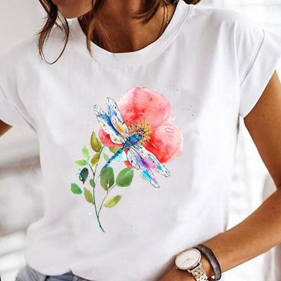 China European and American European and American cute round top short sleeve soft sleeve T-shirt printing cat simple fashion QUICK DRY for sale