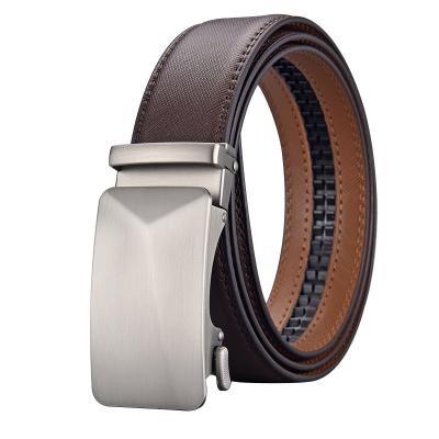 China Handmade Automatic Buckle Men's High Quality Business Leisure Belt Cowhide Brown Leather Pants Custom Belt for sale