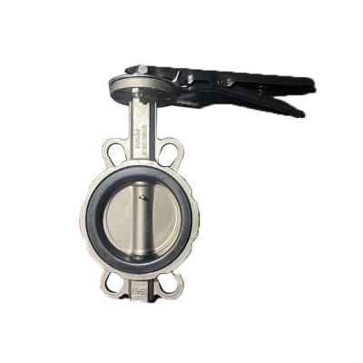 China Hot Sale Industrial Products PN 10/16/25 Malleable Iron Ductile Iron Endorsed Wafer Type Butterfly Valve for sale