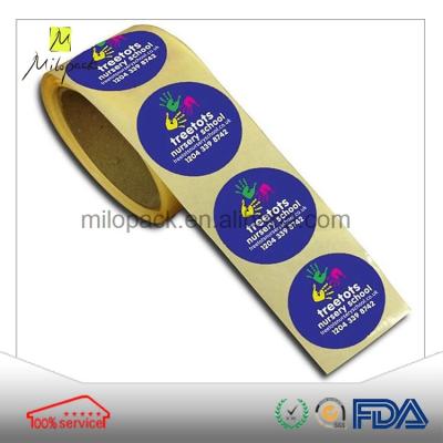 China Eco-friendly Heat Sensitive With Adhesive Label High Quality Printed Round Paper Sticker for sale