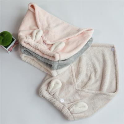 China Wholesale New Cartoon Style Lovely Rabbit Ears Shower Hair Towel Thick Drying Hair Wraps QUICK DRY Wholesale for sale