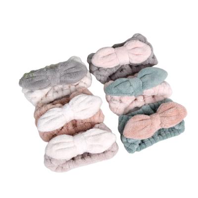 China New Arrival OEM Fashion Bow Furry Comfortable Hair Band Elastic Headband Hair Band Suitable For Girls for sale