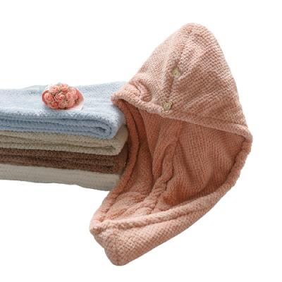 China 25*65cm Korean QUICK DRY double layer thickened microfiber absorbent quick drying hair towel for women for sale