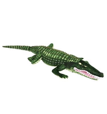 China Cheap And Qualified Toy Manufacturer Soft Wholesale Artificial Green Open-mouth Crocodile Plush Toy for sale