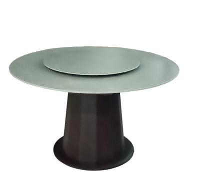 China Moden Contemporary Luxury Stone Dinner Table Top Minimalist Wooden Leg Dining Table With Rotating Center for sale