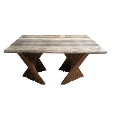 China Contemporary High Quality Modern Marble Dining Tables Solid Wood Table Leg Dining Sets for sale