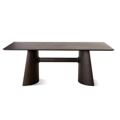 China Contemporary Classy Wooden Dining Table Leg Walnut Or Rectangular Ash Veneered Top Modern Dining Tables for sale