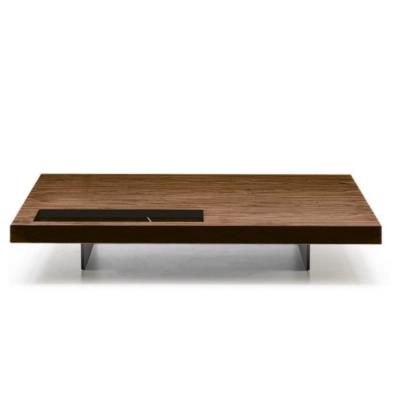 China Contemporary High End Eucalyptus Smoked Wood Modern Coffee Table Luxury Center Table For Living Room Furniture for sale