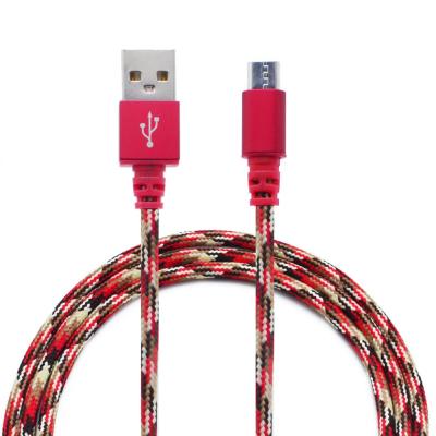 China Mobile Phone 1M Braided Micro USB Cable Sync Data Cable For Mobile Phone USB Chargering Cable for sale