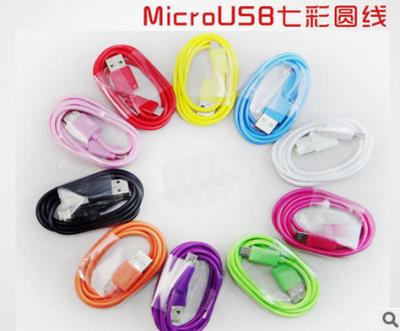 China 2017 1M V8 Mobile Phone Colorful Round Wire Micro USB Cable For Samsung Mobile Phone Universal Cable for sale