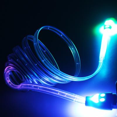 China Flat Noodle USB Cable Smile Grow Light Micro Noodle LED Cable Flat Microusb USB Charger Rope For Samsung For HTC For Android for sale