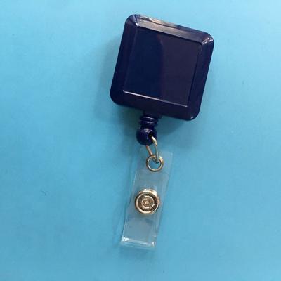 China Stand Up Cards Retractable Metal Badge ID Holder Or Plastic Square Shape Clip for sale