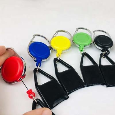 China Retractable Carabiner Holder ABS Yo-Yo Badge Holder Plastic Reel Multicolor Plastic Oval Name Badge Reels With Igniter Holder Wholesale for sale