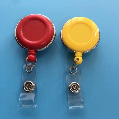 China Swivel clip on rear retractable main badge reel badge holders with carabiner reel clip for sale