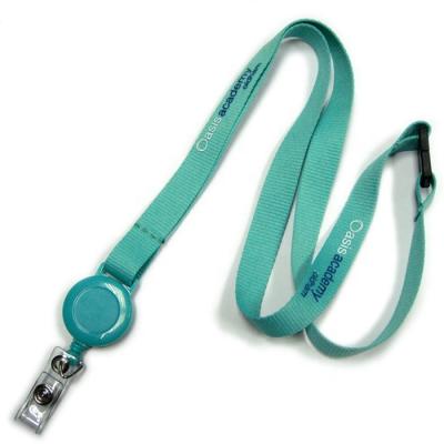 China Environmental Friendly Polyester/Nylon Printed Custom Lanyards Logo With Retractable Badge Reel for sale