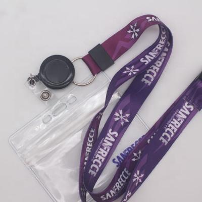 China Customized Environmental Friendly Dye Sublimation Polyester Lanyards ID Badge Key Chain Card Holder Lanyard With Printed Logo for sale