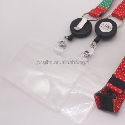 China Sublimation environment friendly lanyard dye logo imprint soft plastic clear badge holder with lanyard for sale