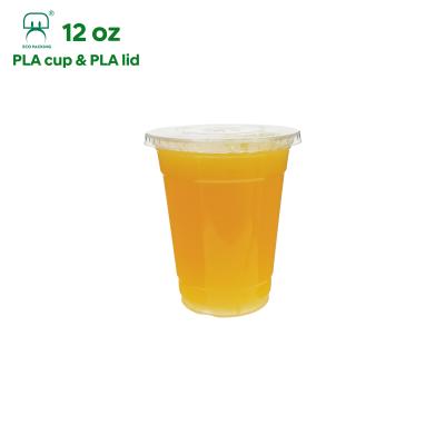 中国 12oz 360ml Single Wall PLA Disposable Biodegradable Plastic Eco Friendly Coffee Mug 販売のため