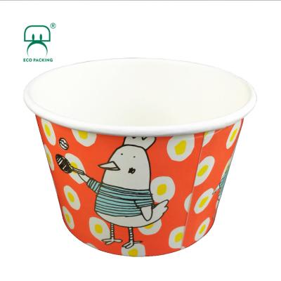 China 24oz 720ml Disposable Biodegradable Ice Cream Paper Cup PLA Food Container for sale