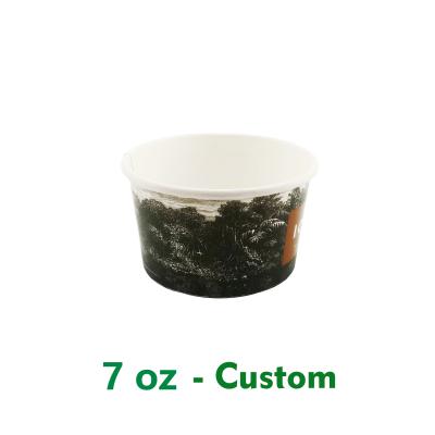 China Custom Disposable 7oz Paper Cup Soup Cup Salad Bowl Paper Container Wrapping Paper Disposable Bowl and Paper Salad Cups for sale