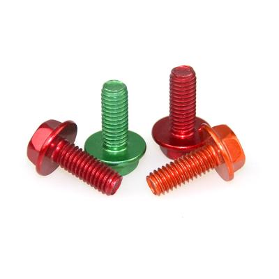 China Pan CSK Pan Hex Flange Head Aluminum Flat Bolts Colored Anodized Aluminum Machine Screws for sale