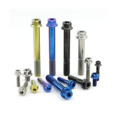 China Knife Handle Fastener Rivet Thumb CNC Parts Titanium Machining Blue Anodized Screws Set For Motorcycle Spare Parts for sale