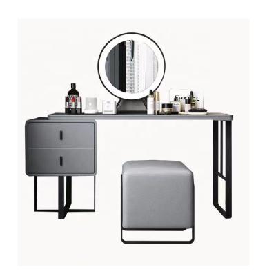 China (Other)Nordic Multifunctional Adjustable Dressers White Bedroom Side Storage Vanity Makeup Table Dressing Set With Stool for sale