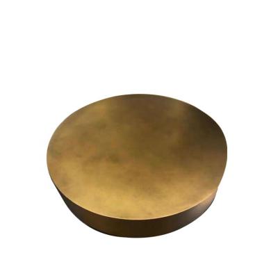 China Convertible Modern Polished Stainless Steel And Brass Side Table , Gold Luxury Coffee Table Around Antique Coffee Table for sale