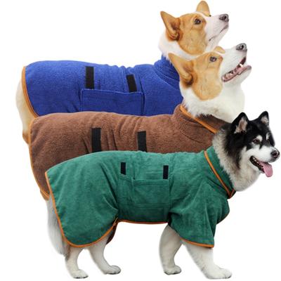 China Best Amazon Stocked Product Luxury Soft Absorbent Dog Drying Coat Pet Bathrobe Most Popular Wholesale Pet Clothing Accessories for sale