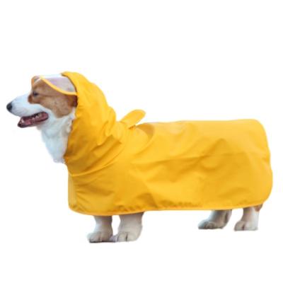 China Lightweight Stocked Dog Raincoat PU High Visibility Pet Adjustable Rain Jacket With Hood For Small Clear, Medium & Large for sale