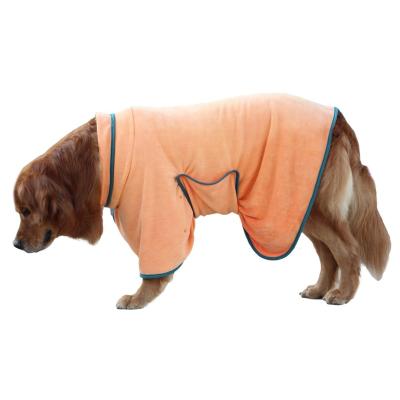 China Amazon Hot Sale Microfiber Stocked Soft Adjustable Dog Drying Coat Super Absorbent Pet Cat Bathrobe Towel Wholesale for sale