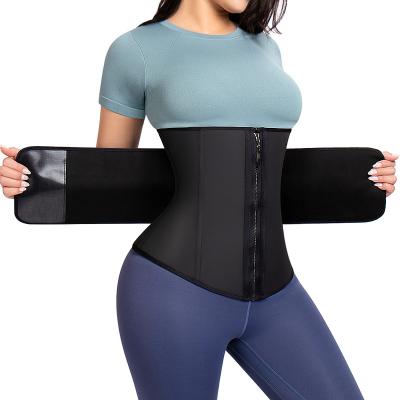 China Latex Women Curvy Slimming Waist Cincher 1 Adjustable Belt Sauna 9 Bone Latex Waist Trainer for sale