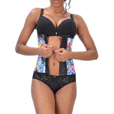 China Hot Antibacterial Women Latex Waist Trainer Corset Trimmer Waist Cincher Body Shaper Slimming With Rose Pattern 3 Buyers for sale