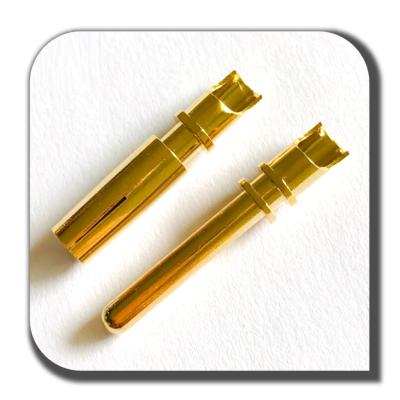 China Audio& visual male and crimp connector pins and socket pin electrical brass gold plated terminal pin for sale