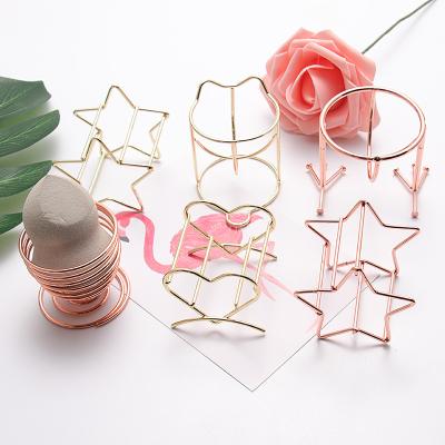 China Best Selling 50*50mm Multi Heart Star Cup Circular Ice Cream Product Metal Stainless Steel Shape Makeup Sponge Holder for sale